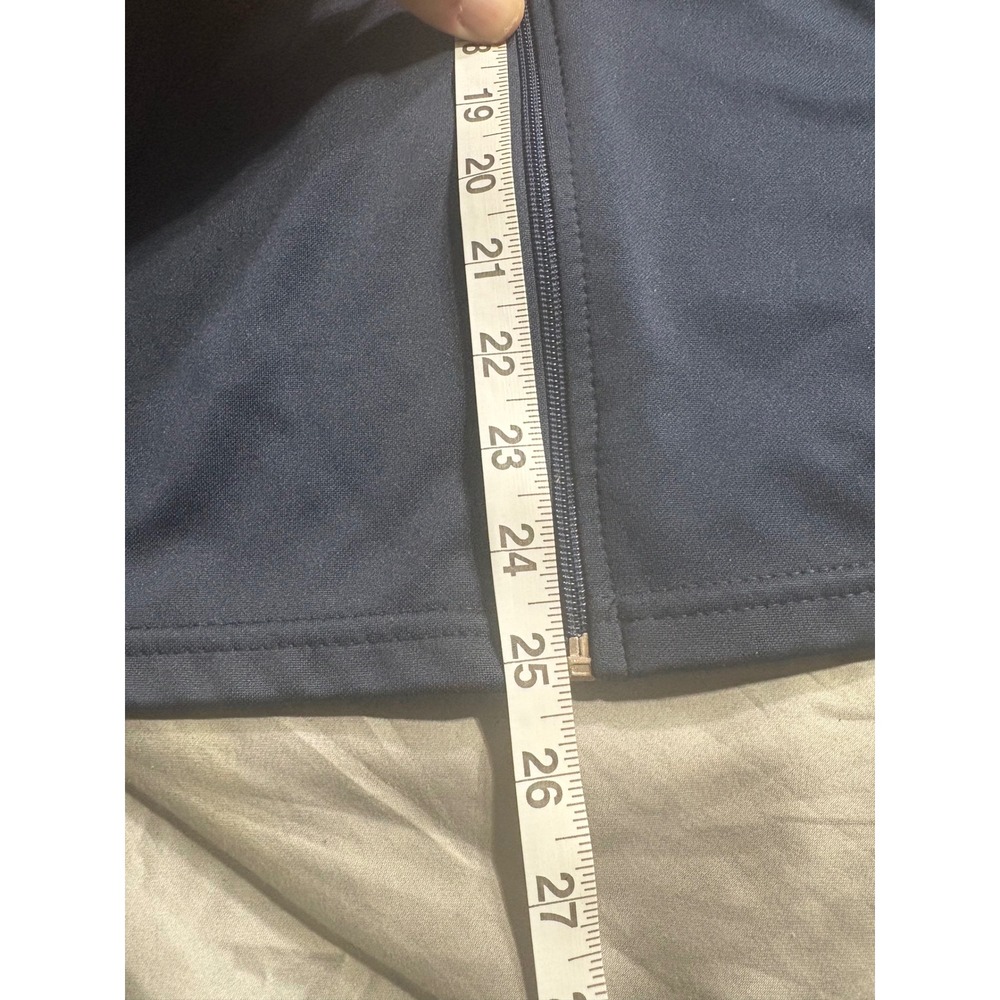 Jerzees Activewear Men 1X Navy Blue Zip Hoodie White Side Stripe Track Jacket - Picture 5 of 5